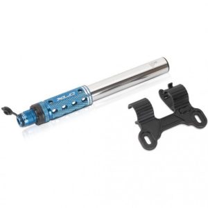Fahrradpumpe XLC PU-A05, DV/SV, 11 bar, 185 mm, silberblau